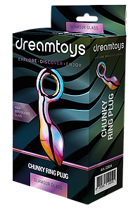 Анальний плаг із боросилікатного скла GLAMOUR GLASS CHUNKY RING PLUG