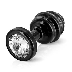 Анальний плаг Diogol з білим стразом, чорна, 30 мм.