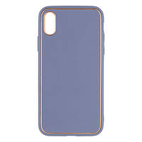 Чохол для iPhone X для iPhone Xs Leather Gold with Frame without Logo Колір 8 Gray Lilac