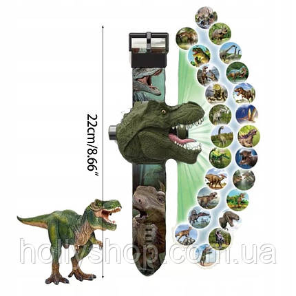 Дитячий проєкційний наручний годинник динозавр, фото 3