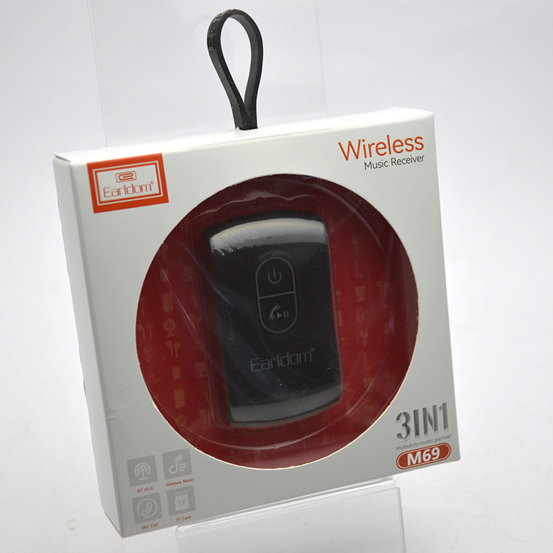 Автомобільний AUX адаптер Earldom ET-M69 Wireless Receiver Bluetooth Black