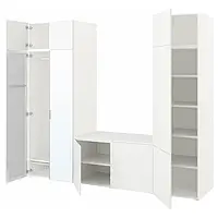 IKEA PLATSA(494.253.61), шкаф 9 дверей, белый STRAUMEN зеркальное стекло/FONNES белый