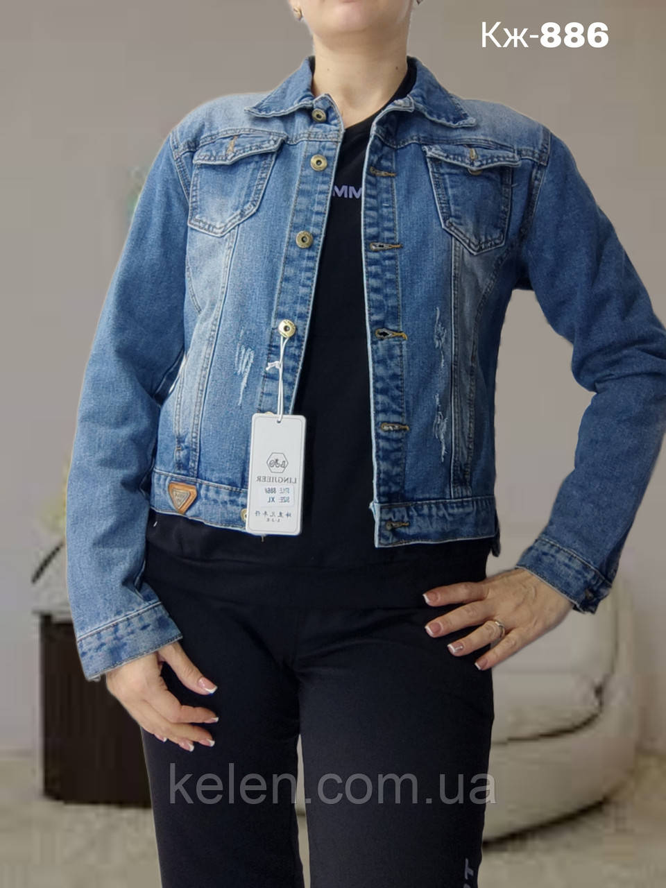 Джинсова куртка без капюшона коротка молодіжна розміри  M (42)       L  (44)      XL (46) маломірна