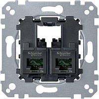 Механизм компьютерной розетки 2 х RJ45 cat.5e (UTP) Merten MTN4575-0002