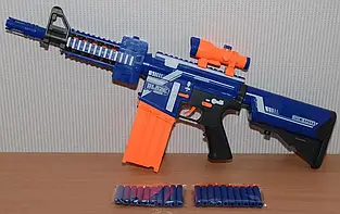 Дитячий автомат BLAZE STORM із 20 м'якими патронами 7054 на батарейках і вібраціях, 72 см