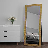 Зеркало напольное в полный рост 176х76 Желтое золото Black Mirror для магазина