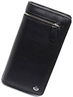 Классический мужской кожаный клатч кошелек натуральная кожа мужское черный портмоне