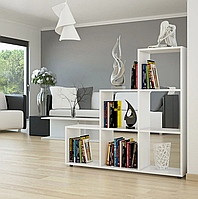 Стелаж гірка, перегородка для кімнати Moreli Ville В1078*Ш1072*Г290 Білий