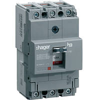 Автоматический выключатель x160, In=125А, 3п, 18kA, Тфикс/Мфикс, Hager HDA125L