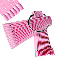 Палитра-веер на кольце (50 типс, 12.3 см) "Мягкий квадрат" для демонстрации гель-лаков и дизайнов Розовый