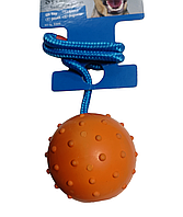 Игрушка для собак Trixie Резиновый мяч на веревке Ball on a Rope 6х30см TX-3305