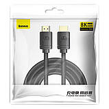 Кабель Baseus High Definition Series HDMI 8K to HDMI 8K Adapter Cable(Zinc alloy) 1m Black, фото 4