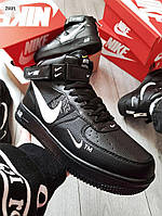 ЗИМА! Мужские кроссовки Nike Air Force Hight Black/White Winter