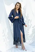 Велюровый халат 2327 navy blue Shato