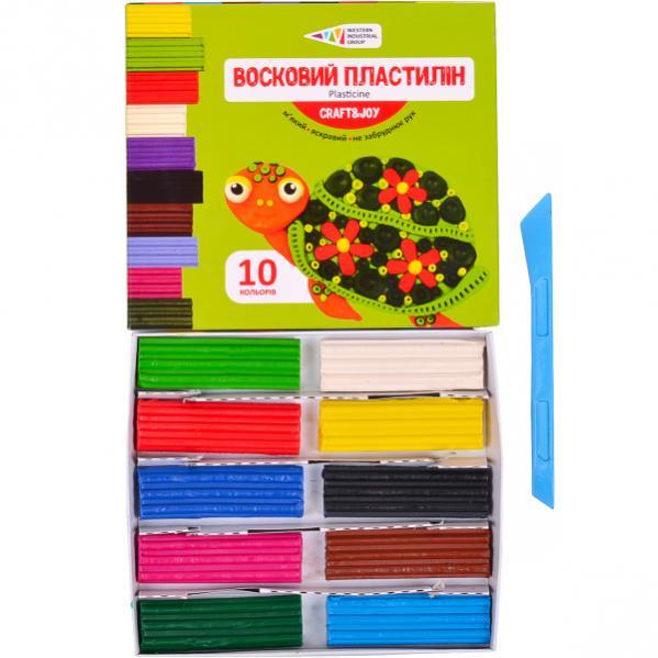 Пластилін "Гамма Нововолинськ" "Craft&Joy" восковий 10 кольорів, 120 г 331016/Cr, шт