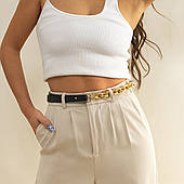 Ланцюжок на поясзолотистого кольору + шкірозамінник, прикраса на талію, для плаття, на фотосесію, на свято, біжутерія