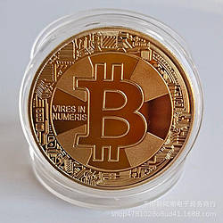 Bitcoin Сувенірна Монета удачі голд