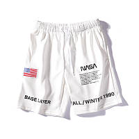 Шорты NASA x Heron Preston белые мужские хлопок коттон