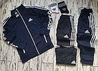 Спортивный комплект мужской ADIDAS (АДИДАС) | костюм футболка шорты носки 2 | осенний весенний демисезонный -