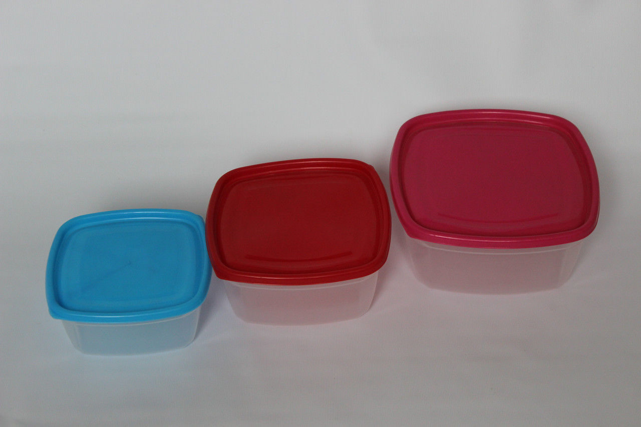 Набор пластиковых квадратных контейнеров (лотков) "3в1" с мягкими крышками (лотки объемом: 0.5л,1.0л, 1.5л) - фото 3 - id-p27388722