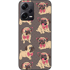 Бампер силіконовий для Xiaomi Redmi Note 12 Pro Plus 5G з малюнком Мопсики