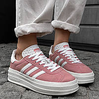 Кроссовки Adidas Gazelle Bold Platform Pink, женские кроссовки, Адидас Газель