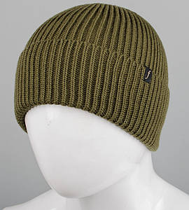 В'язана одинарна шапка "Збавка" без підкладки, з відворотом Nord (С2216), Хакі