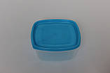 Пластиковий квадратний контейнер (лоток) 0.5 л з м'якою кришкою (різні кольори кришки), фото 6