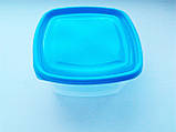 Пластиковий квадратний контейнер (лоток) 1.0 л з м'якою кришкою (різні кольори кришки), фото 9