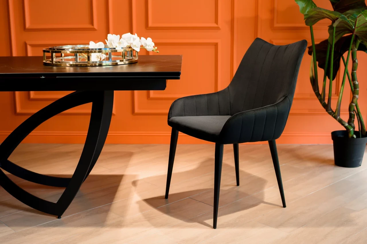 Стілець обідній Matiz велюр + фарбований метал (антрацит),, фото 1