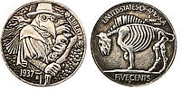 Сувенирная серебряная долларовая монета моргана 1937г Чумной доктор