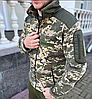 Кофта флісова тактична піксель хакі тепла камуфляжна якісна мультикам осінь зима, фото 2