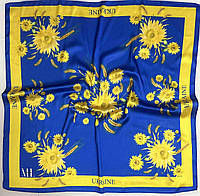 Женский платок желто-голубой "З Україною в сердці", платок женский, национальная символика, патриотический