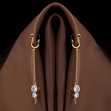 Прикраси для клітора та статевих губ UPKO Non-pierced Jewelry Snowman з гірським кришталем, золотисті, фото 1