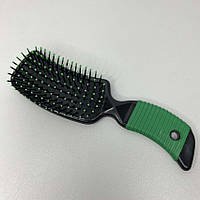 Розчіска пластикова для волосся Stenson Stenson 8585 чорна з зеленим