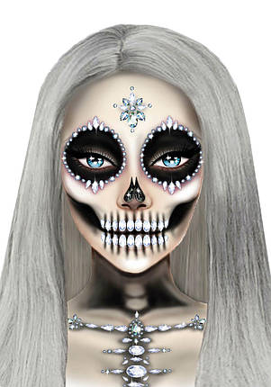 Прикраси для обличчя та грудей Leg Avenue Skeleton face and chest jewels O/S, фото 3