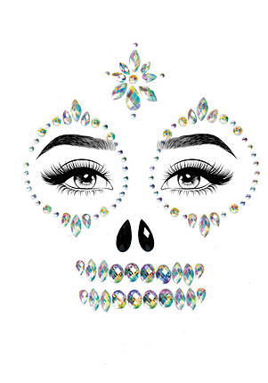 Прикраси для обличчя та грудей Leg Avenue Skeleton face and chest jewels O/S, фото 4