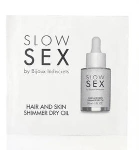 ПРОБНИК Суха олія для тіла та волосся Slow Sex by Bijoux Indiscrets