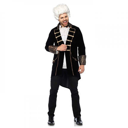 Чоловічий костюм Графа Дракули Leg Avenue Deluxe, M/L, 4 предмети, чорний, фото 1
