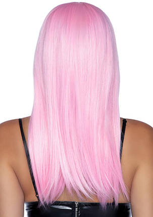 Довга перука з чубчиком Leg Avenue, рожевий 60см., фото 2