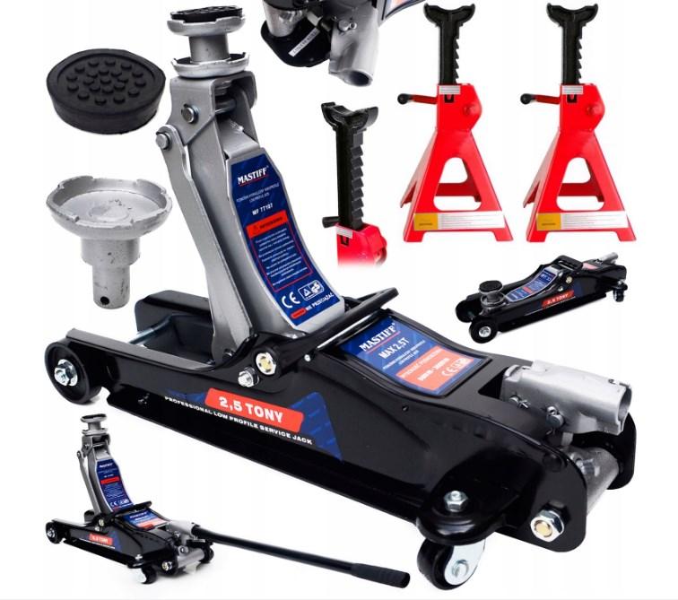 Домкрат Гідравлічний підкатний 2500 кг + комплект підставки під машину 3т, фото 1