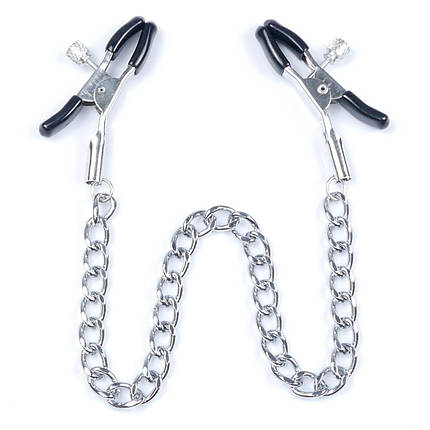 Затискачі на соски DS Fetish Nipple clamps iron L silver 64 g, фото 1
