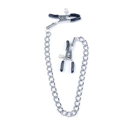 Затискачі на соски DS Fetish Nipple clamps iron L silver 64 g, фото 4