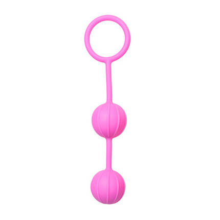 Вагінальні кульки Easytoys Vertical Ribbed Geisha рожеві, фото 1