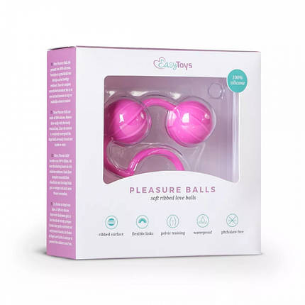 Вагінальні кульки Easytoys Vertical Ribbed Geisha рожеві, фото 4