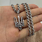 Срібний комплект Герб України із автоматами та ланцюжок 925 проба, фото 2