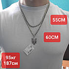 Срібний комплект Герб України із автоматами та ланцюжок 925 проба, фото 5