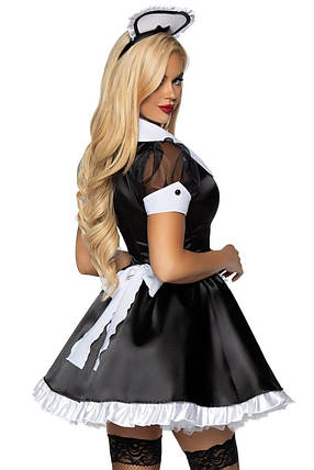 Костюм покоївки FRENCH MAID Leg Avenue, 3 предмети, чорно-білий M, фото 3