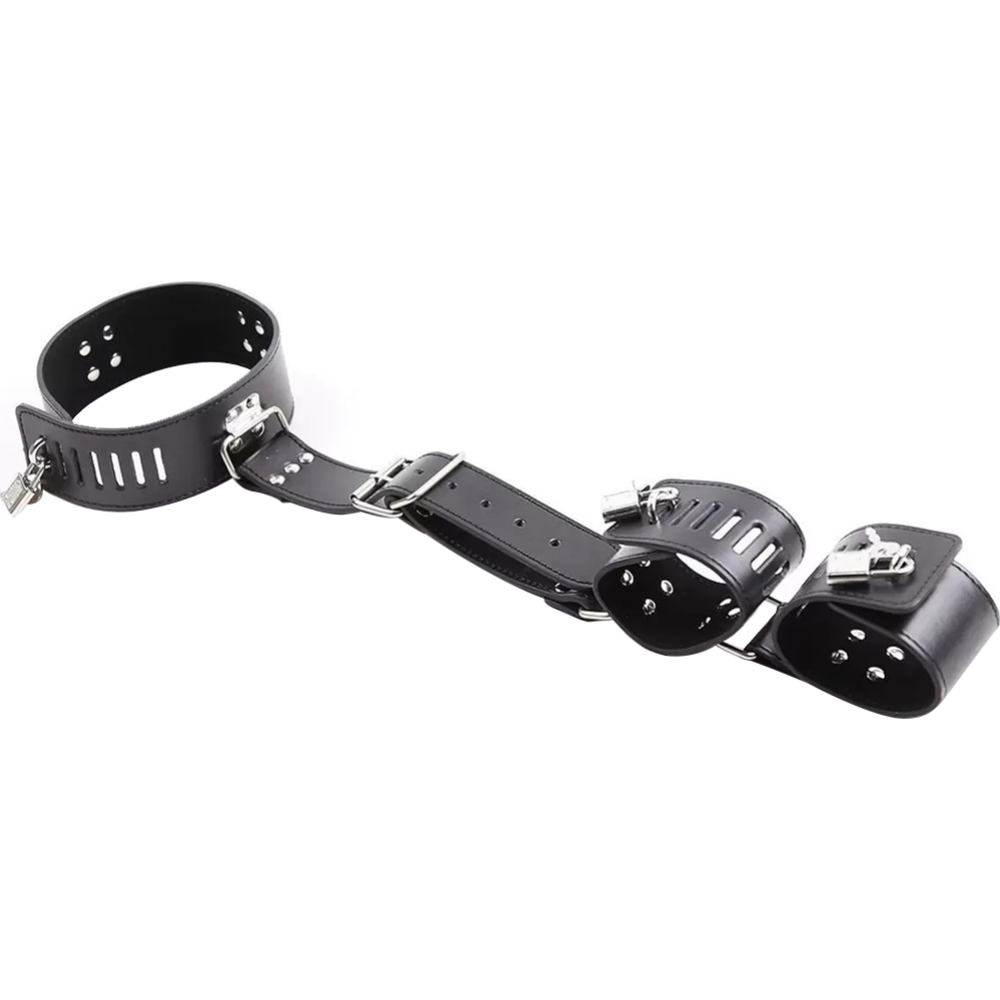 Нашийник з наручниками DS Fetish Collar with handscuff black