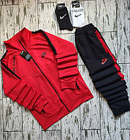 Спортивный комплект мужской NIKE (НАЙК) | костюм носки 2 | осенний весенний демисезонный - красный